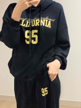 Lettering Oversized Hoodie Tracksuit Set