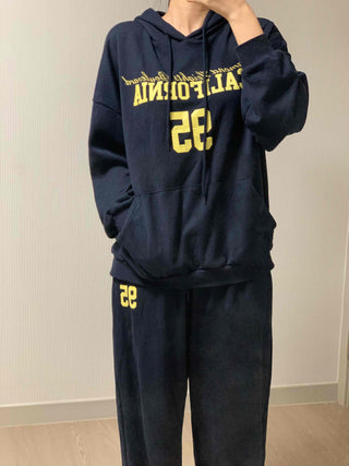 Lettering Oversized Hoodie Tracksuit Set