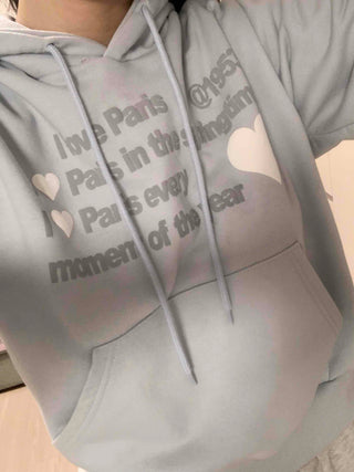 Heart Lettering Print Hoodie
