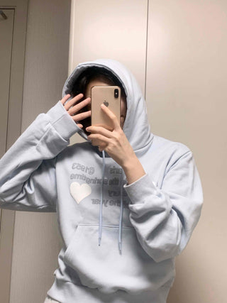 Heart Lettering Print Hoodie
