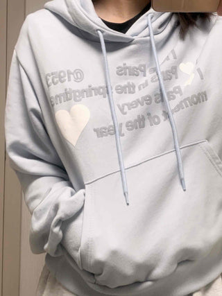 Heart Lettering Print Hoodie