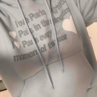 Heart Lettering Print Hoodie