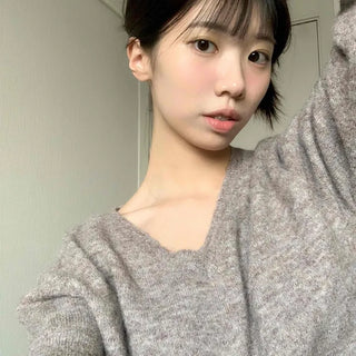 Everyday Natural Melange V-Neck Knit