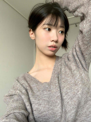 Everyday Natural Melange V-Neck Knit