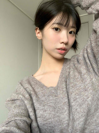 Everyday Natural Melange V-Neck Knit