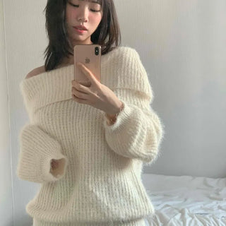 Basic Off-Shoulder Oversized Knit