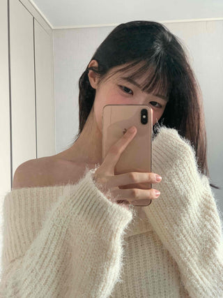 Basic Off-Shoulder Oversized Knit