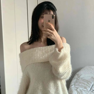 Basic Off-Shoulder Oversized Knit