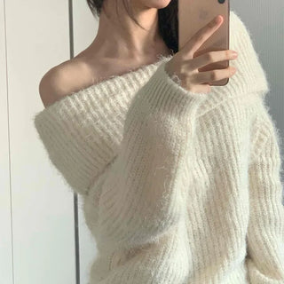 Basic Off-Shoulder Oversized Knit