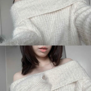 Basic Off-Shoulder Oversized Knit