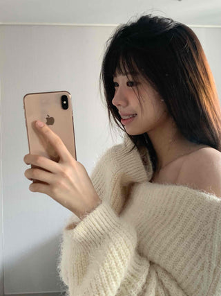 Basic Off-Shoulder Oversized Knit