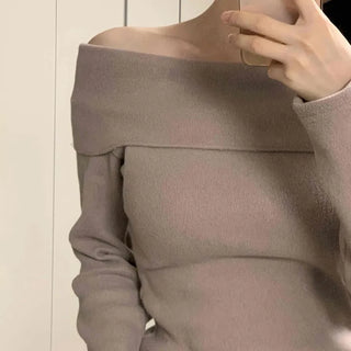 Soft Off-Shoulder Slim Fit Brushed T-Shirt