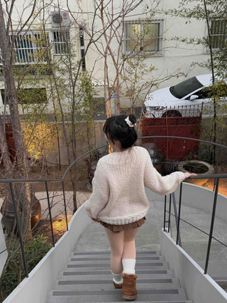 Round Neck Perforated Loose Fit Knit