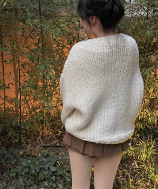 Round Neck Perforated Loose Fit Knit