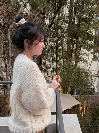 Round Neck Perforated Loose Fit Knit