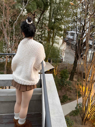 Winter Corduroy Pleated Mini Skirt