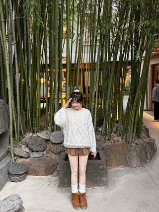 Winter Corduroy Pleated Mini Skirt