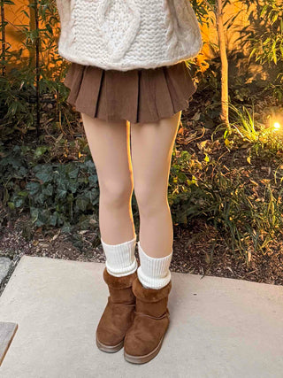 Winter Corduroy Pleated Mini Skirt