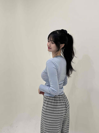 Striped Elastic Waist Training Pants