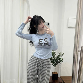 Striped Elastic Waist Training Pants