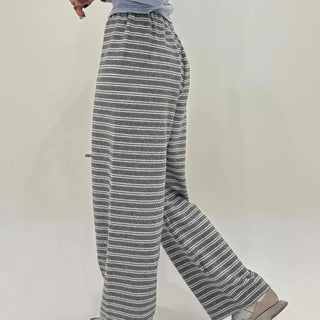 Striped Elastic Waist Training Pants