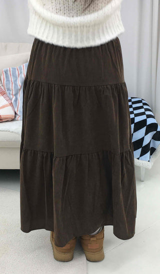 Frill High-Waisted Long Skirt