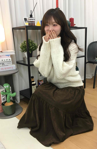 Frill High-Waisted Long Skirt