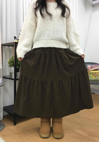 Frill High-Waisted Long Skirt