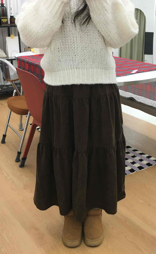 Frill High-Waisted Long Skirt