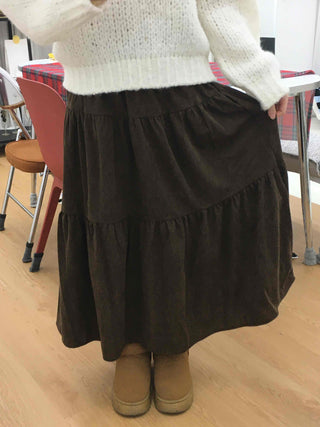 Frill High-Waisted Long Skirt