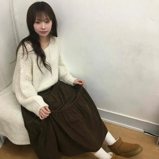 Frill High-Waisted Long Skirt