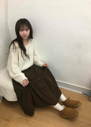 Frill High-Waisted Long Skirt
