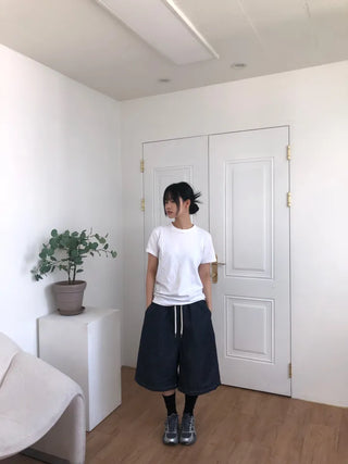 Tisci Raw Denim Bermuda Pants