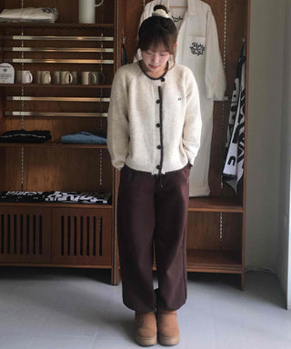 Vintage Chiffon Cable Knit Cardigan with Ribbon Accent