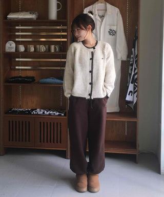 Vintage Chiffon Cable Knit Cardigan with Ribbon Accent