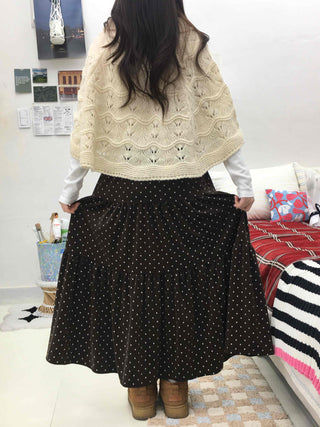 Dot A-line Cozy Long Skirt