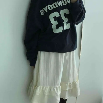 Vintage American Numbering Drop Shoulder Long Sleeve Tee