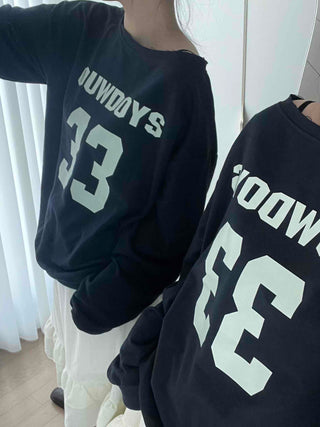Vintage American Numbering Drop Shoulder Long Sleeve Tee