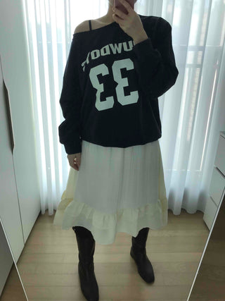 Chiffon Shirred Pleated Elastic Waist Midi Skirt