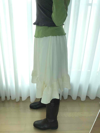 Chiffon Shirred Pleated Elastic Waist Midi Skirt