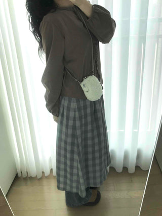 Frill Line Crop Button Blouse