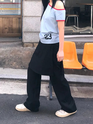 Yure Layered Wrap Skirt Pants