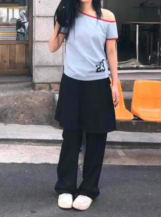 Yure Layered Wrap Skirt Pants