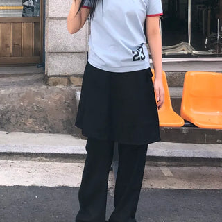 Yure Layered Wrap Skirt Pants