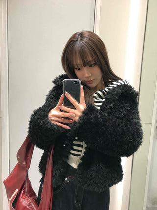 Striped Cat Ear Zip-Up Hoodie