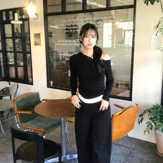 Modern Semi-Bootcut Oversized Cotton Pants