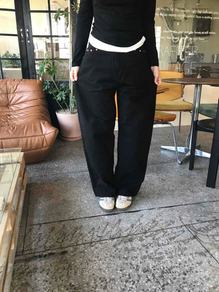 Modern Semi-Bootcut Oversized Cotton Pants