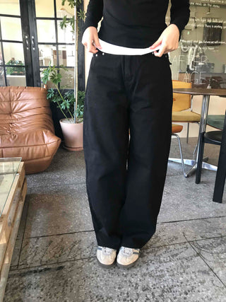 Modern Semi-Bootcut Oversized Cotton Pants