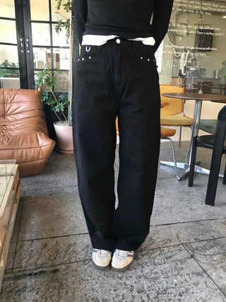 Modern Semi-Bootcut Oversized Cotton Pants