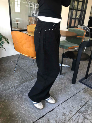 Modern Semi-Bootcut Oversized Cotton Pants